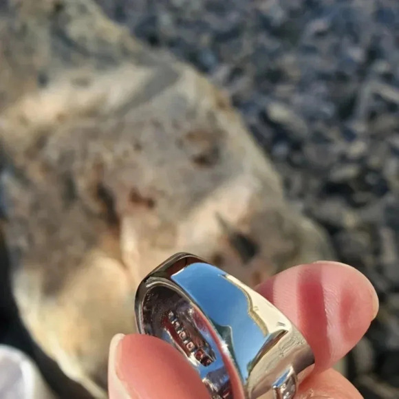 High Polished 2.00ct White Sapphire Ring sz 8 - Picture 3 of 6